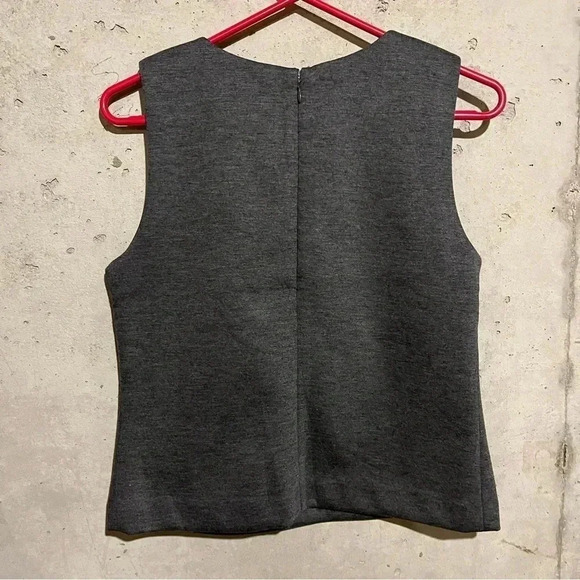 Cynthia Rowley Womens Grey Knit Jeweled Neck Sleeveless Tank Top Size M - Picture 3 of 8